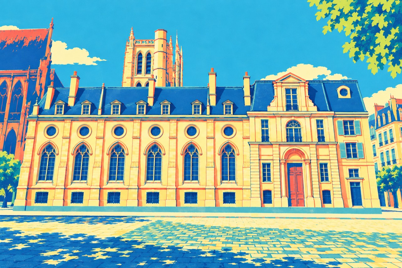 Le lycée Henri-IV et la tour Clovis, en sérigraphie pop